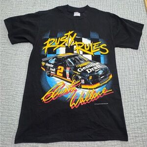Vintage M NASCAR Shirt‎ Rusty Wallace Rules Single Stitch Racing Miller Genuine